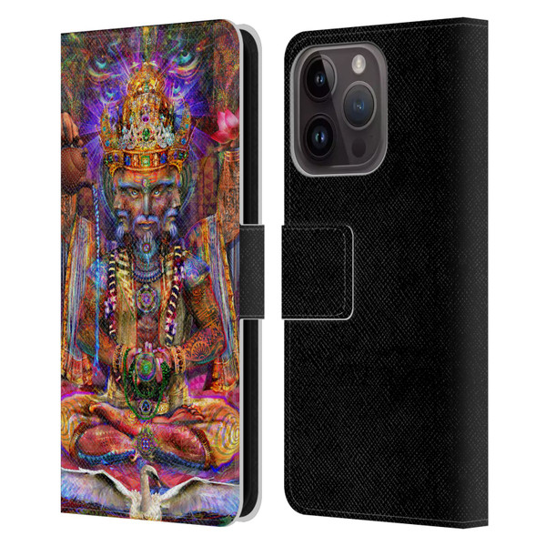 Jumbie Art Gods and Goddesses Brahma Leather Book Wallet Case Cover For Apple iPhone 15 Pro