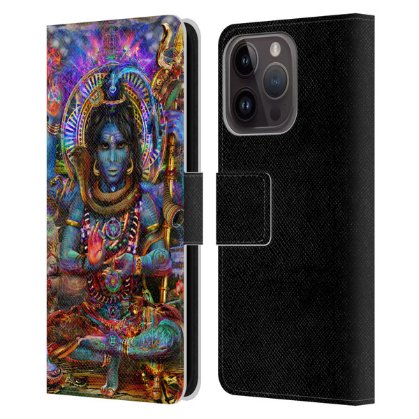 Jumbie Art Gods and Goddesses Shiva Leather Book Wallet Case Cover For Apple iPhone 15 Pro
