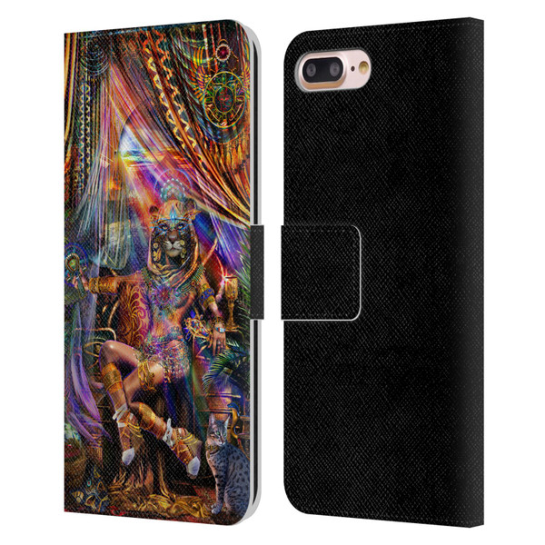Jumbie Art Gods and Goddesses Bastet Leather Book Wallet Case Cover For Apple iPhone 7 Plus / iPhone 8 Plus