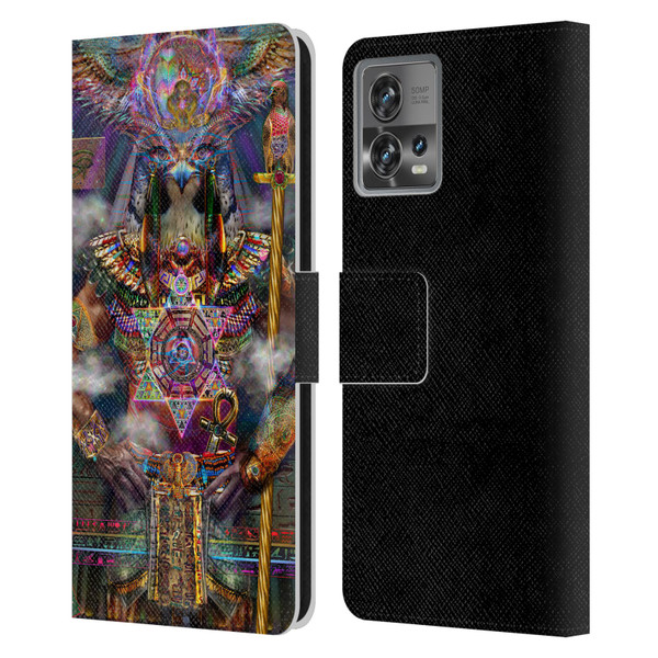 Jumbie Art Gods and Goddesses Horus Leather Book Wallet Case Cover For Motorola Moto Edge 30 Fusion
