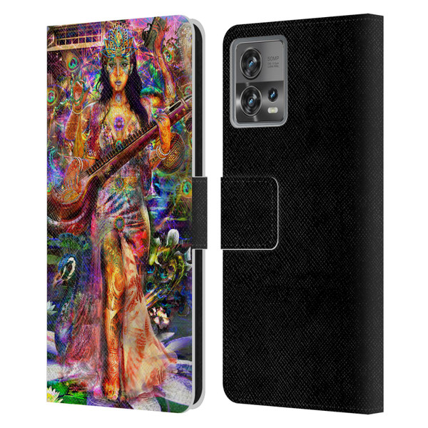 Jumbie Art Gods and Goddesses Saraswatti Leather Book Wallet Case Cover For Motorola Moto Edge 30 Fusion