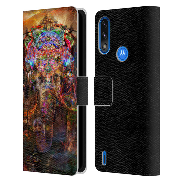 Jumbie Art Gods and Goddesses Ganesha Leather Book Wallet Case Cover For Motorola Moto E7 Power / Moto E7i Power