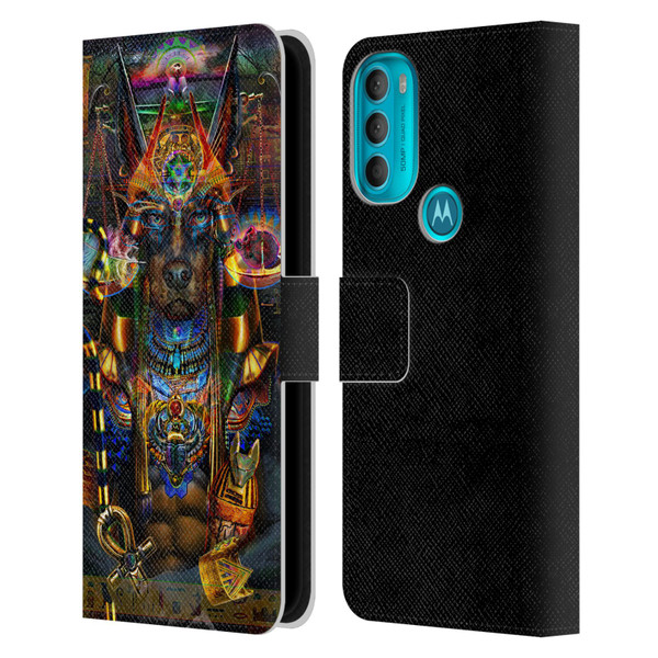 Jumbie Art Gods and Goddesses Anubis Leather Book Wallet Case Cover For Motorola Moto G71 5G