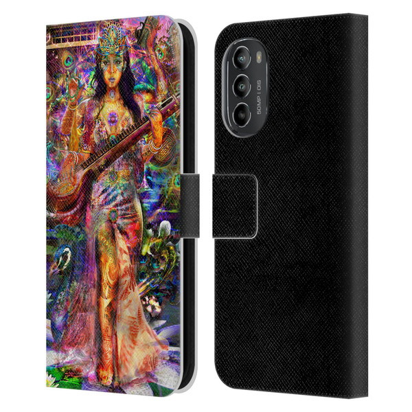 Jumbie Art Gods and Goddesses Saraswatti Leather Book Wallet Case Cover For Motorola Moto G82 5G