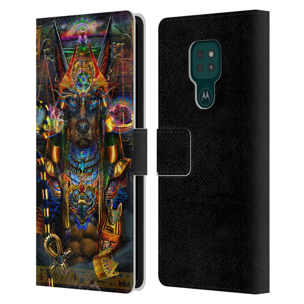 Jumbie Art Gods and Goddesses Anubis Leather Book Wallet Case Cover For Motorola Moto G9 Play