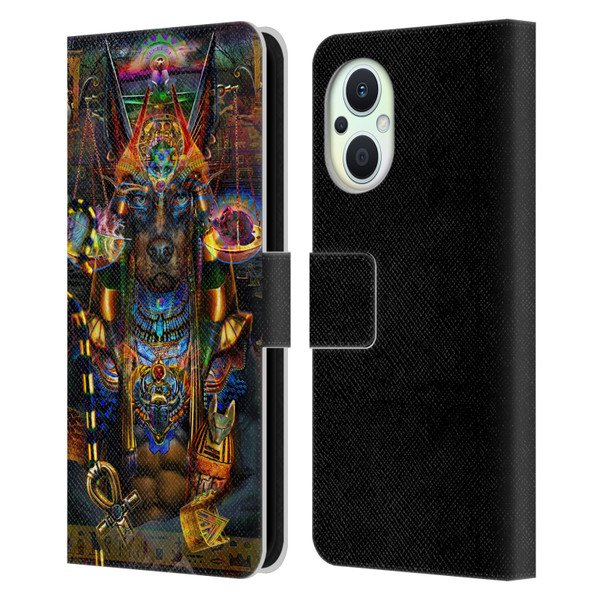 Jumbie Art Gods and Goddesses Anubis Leather Book Wallet Case Cover For OPPO Reno8 Lite