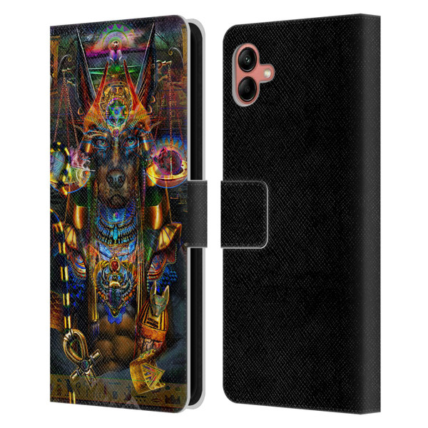 Jumbie Art Gods and Goddesses Anubis Leather Book Wallet Case Cover For Samsung Galaxy A04 (2022)