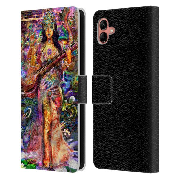 Jumbie Art Gods and Goddesses Saraswatti Leather Book Wallet Case Cover For Samsung Galaxy A04 (2022)