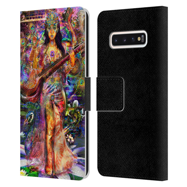 Jumbie Art Gods and Goddesses Saraswatti Leather Book Wallet Case Cover For Samsung Galaxy S10