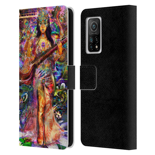 Jumbie Art Gods and Goddesses Saraswatti Leather Book Wallet Case Cover For Xiaomi Mi 10T 5G