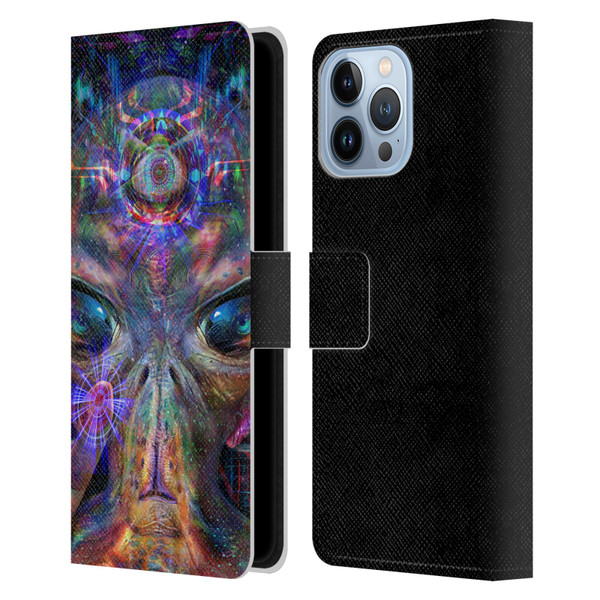 Jumbie Art Visionary Alien Leather Book Wallet Case Cover For Apple iPhone 13 Pro Max