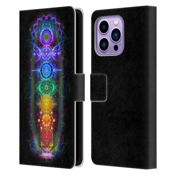 Jumbie Art Visionary Chakras Leather Book Wallet Case Cover For Apple iPhone 14 Pro Max