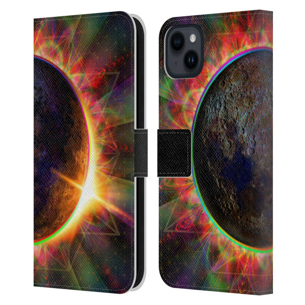 Jumbie Art Visionary Eclipse Leather Book Wallet Case Cover For Apple iPhone 15 Plus