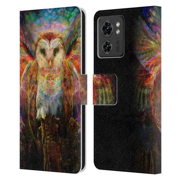 Jumbie Art Visionary Owl Leather Book Wallet Case Cover For Motorola Moto Edge 40