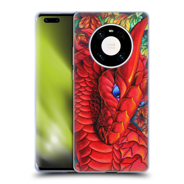 Carla Morrow Dragons Red Autumn Dragon Soft Gel Case for Huawei Mate 40 Pro 5G