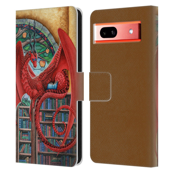 Carla Morrow Dragons Gateway Of Knowledge Leather Book Wallet Case Cover For Google Pixel 7a