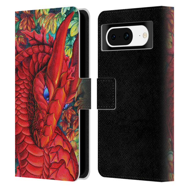Carla Morrow Dragons Red Autumn Dragon Leather Book Wallet Case Cover For Google Pixel 8