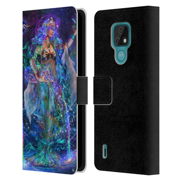 Jumbie Art Visionary Aquarius Leather Book Wallet Case Cover For Motorola Moto E7