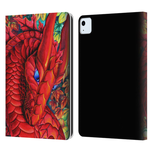 Carla Morrow Dragons Red Autumn Dragon Leather Book Wallet Case Cover For Apple iPad Air 11 2020/2022/2024