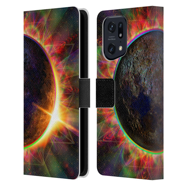 Jumbie Art Visionary Eclipse Leather Book Wallet Case Cover For OPPO Find X5 Pro