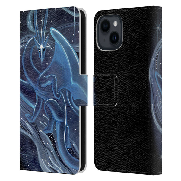 Carla Morrow Dragons I Shall Guide You Leather Book Wallet Case Cover For Apple iPhone 15
