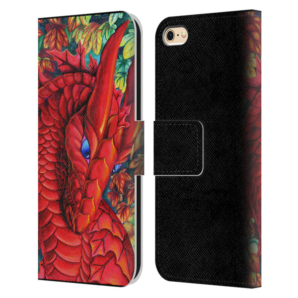 Carla Morrow Dragons Red Autumn Dragon Leather Book Wallet Case Cover For Apple iPhone 6 / iPhone 6s