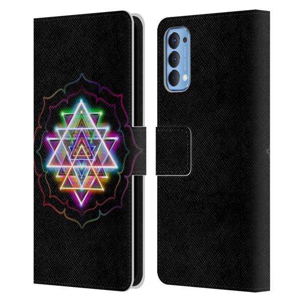 Jumbie Art Visionary Sri Yantra Leather Book Wallet Case Cover For OPPO Reno 4 5G
