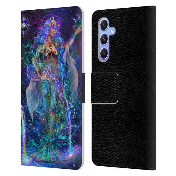 Jumbie Art Visionary Aquarius Leather Book Wallet Case Cover For Samsung Galaxy A34 5G