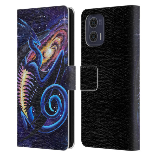 Carla Morrow Dragons Galactic Entrancement Leather Book Wallet Case Cover For Motorola Moto G73 5G
