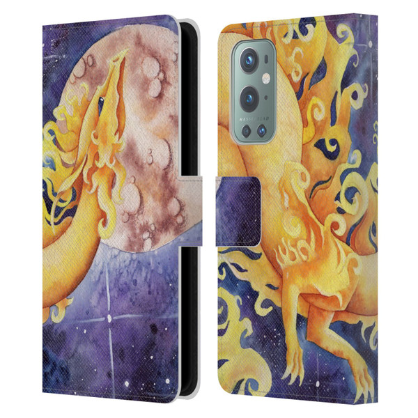 Carla Morrow Dragons Golden Sun Dragon Leather Book Wallet Case Cover For OnePlus 9