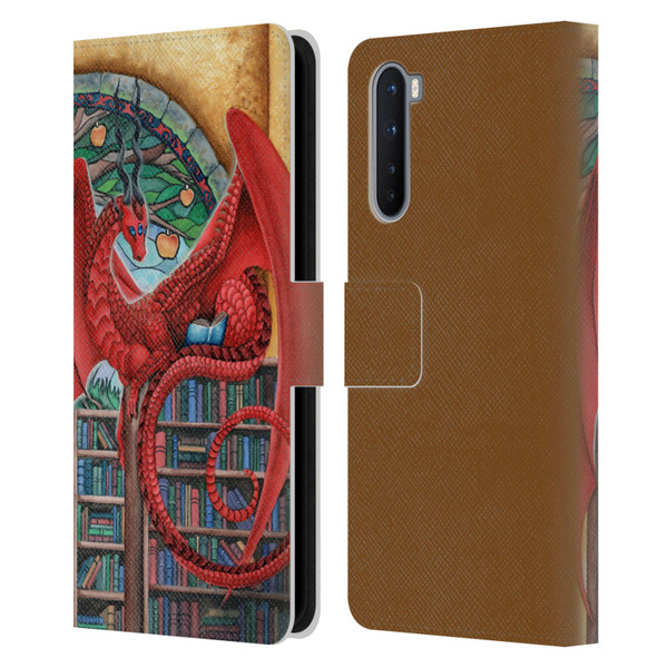 Carla Morrow Dragons Gateway Of Knowledge Leather Book Wallet Case Cover For OnePlus Nord 5G
