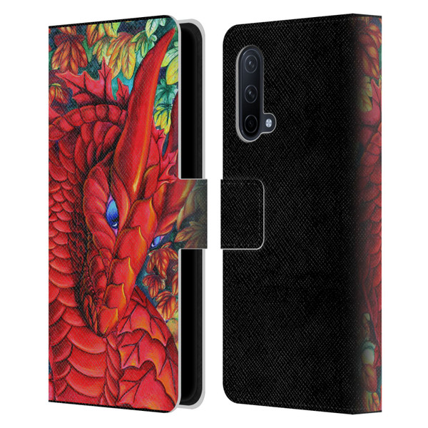 Carla Morrow Dragons Red Autumn Dragon Leather Book Wallet Case Cover For OnePlus Nord CE 5G