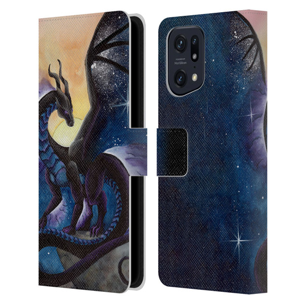Carla Morrow Dragons Nightfall Leather Book Wallet Case Cover For OPPO Find X5