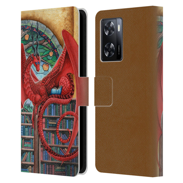 Carla Morrow Dragons Gateway Of Knowledge Leather Book Wallet Case Cover For OPPO A57s