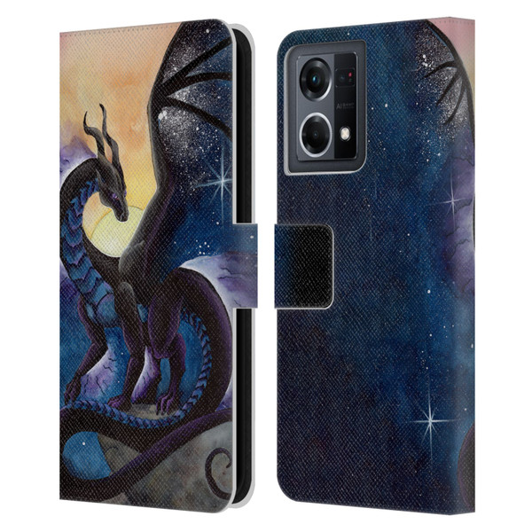 Carla Morrow Dragons Nightfall Leather Book Wallet Case Cover For OPPO Reno8 4G