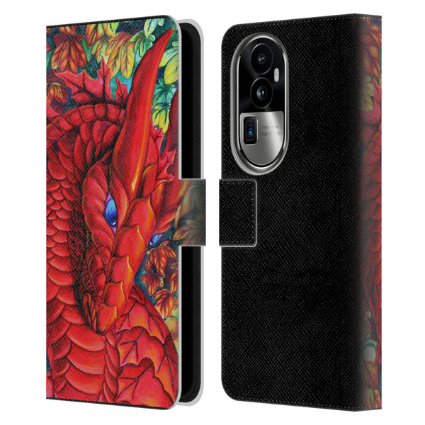 Carla Morrow Dragons Red Autumn Dragon Leather Book Wallet Case Cover For OPPO Reno10 Pro+