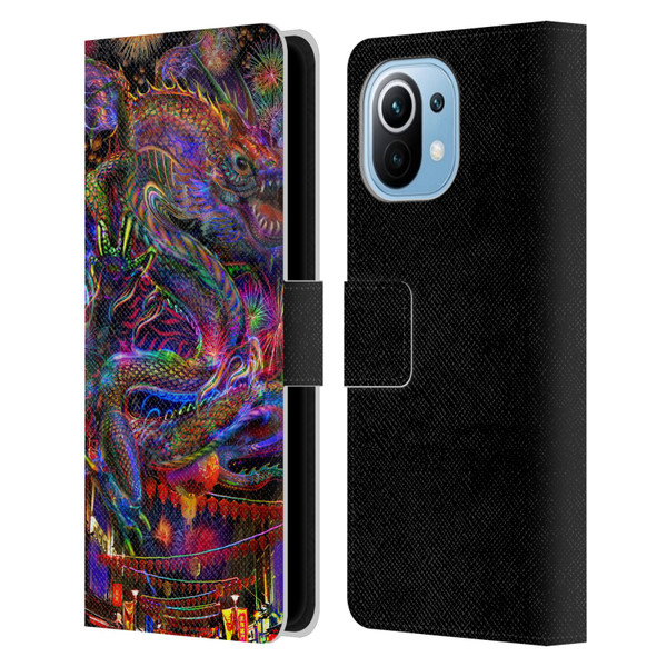 Jumbie Art Visionary Dragon Leather Book Wallet Case Cover For Xiaomi Mi 11