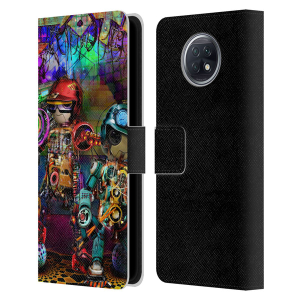 Jumbie Art Visionary Boombox Robots Leather Book Wallet Case Cover For Xiaomi Redmi Note 9T 5G