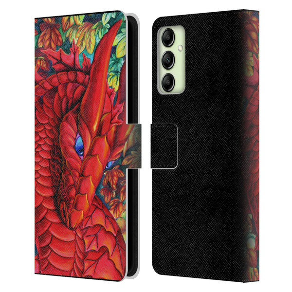 Carla Morrow Dragons Red Autumn Dragon Leather Book Wallet Case Cover For Samsung Galaxy A14 5G