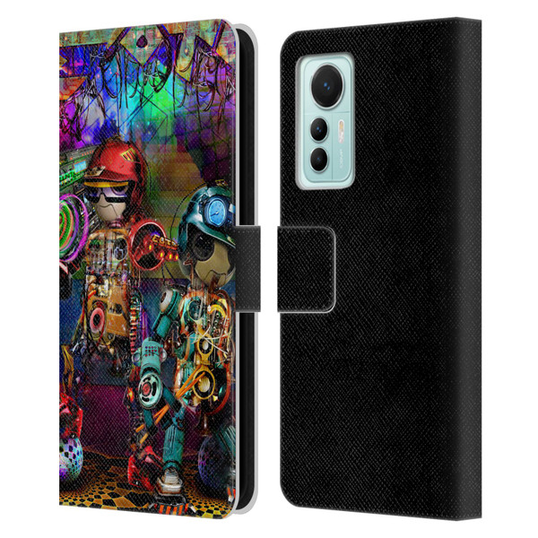 Jumbie Art Visionary Boombox Robots Leather Book Wallet Case Cover For Xiaomi 12 Lite