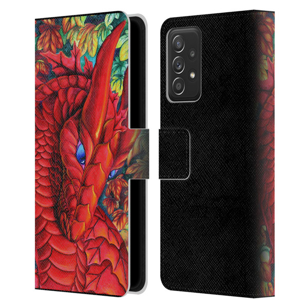 Carla Morrow Dragons Red Autumn Dragon Leather Book Wallet Case Cover For Samsung Galaxy A53 5G (2022)