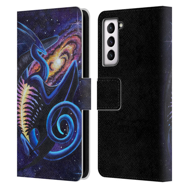 Carla Morrow Dragons Galactic Entrancement Leather Book Wallet Case Cover For Samsung Galaxy S21 5G