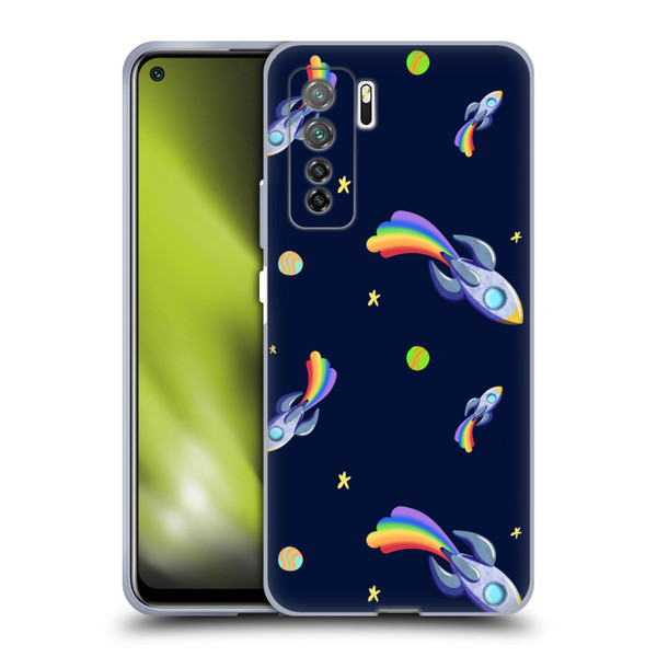 Carla Morrow Patterns Rocketship Soft Gel Case for Huawei Nova 7 SE/P40 Lite 5G