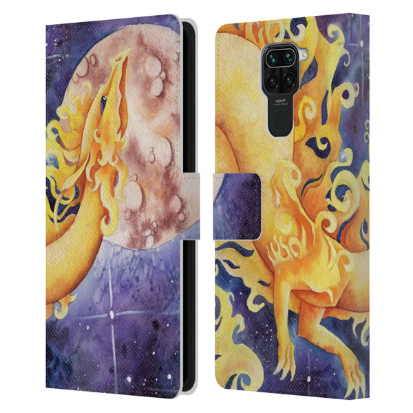 Carla Morrow Dragons Golden Sun Dragon Leather Book Wallet Case Cover For Xiaomi Redmi Note 9 / Redmi 10X 4G