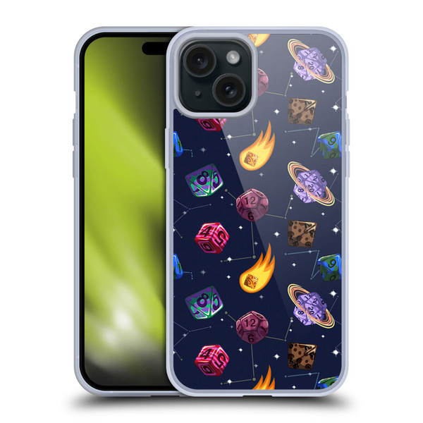 Carla Morrow Patterns Colorful Space Dice Soft Gel Case for Apple iPhone 15 Plus