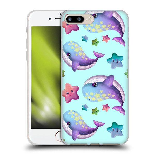 Carla Morrow Patterns Whale And Starfish Soft Gel Case for Apple iPhone 7 Plus / iPhone 8 Plus