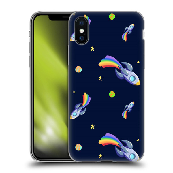 Carla Morrow Patterns Rocketship Soft Gel Case for Apple iPhone X / iPhone XS
