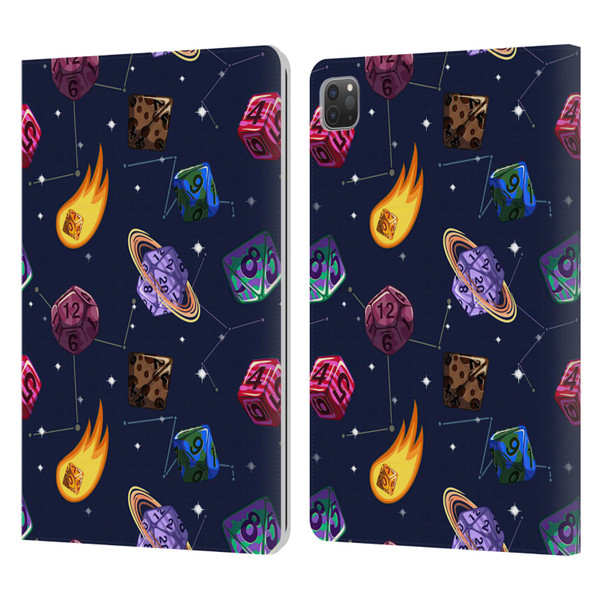 Carla Morrow Patterns Colorful Space Dice Leather Book Wallet Case Cover For Apple iPad Pro 11 2020 / 2021 / 2022