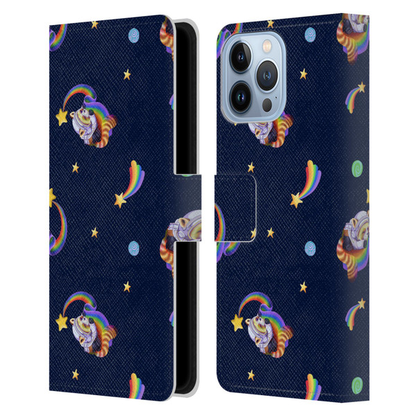 Carla Morrow Patterns Red Panda Leather Book Wallet Case Cover For Apple iPhone 13 Pro Max