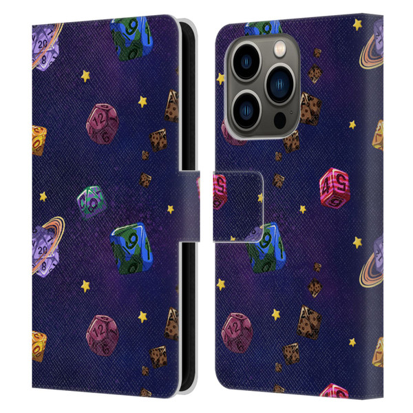 Carla Morrow Patterns Dice Numbers Leather Book Wallet Case Cover For Apple iPhone 14 Pro